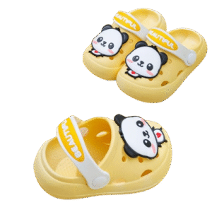 Cute Panda Yellow Crocs for Kids – Comfy & Fun Footwear